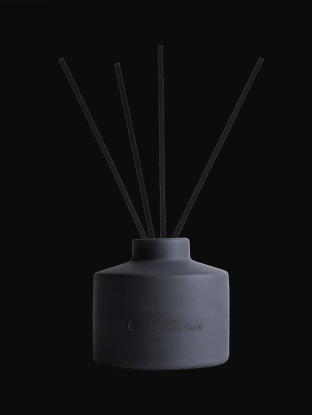 NIB Hotel Collection Matte Greyish Black Ceramic Reed Diffuser Set